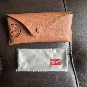 Ray-Ban Sunglasses Case with Cleaning Cloth - Tan Case
